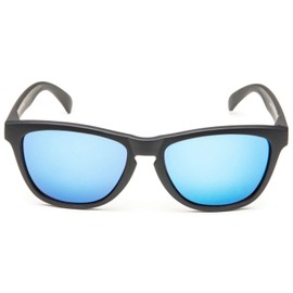 Bexxwell UV400 UV400 Polycarbonate Sunglasses with Microfibre Cleaning Cloth, Pouch and Box, Matte black / blue