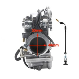 SVKCAR HSR42 42MM Carburetor & Choke Cable for Evo Evolution Twin Cam Road King Sportster 883 1200 Electra Road Super Tour Wide Glide Softail Dyna TM42-6 Polished Carb