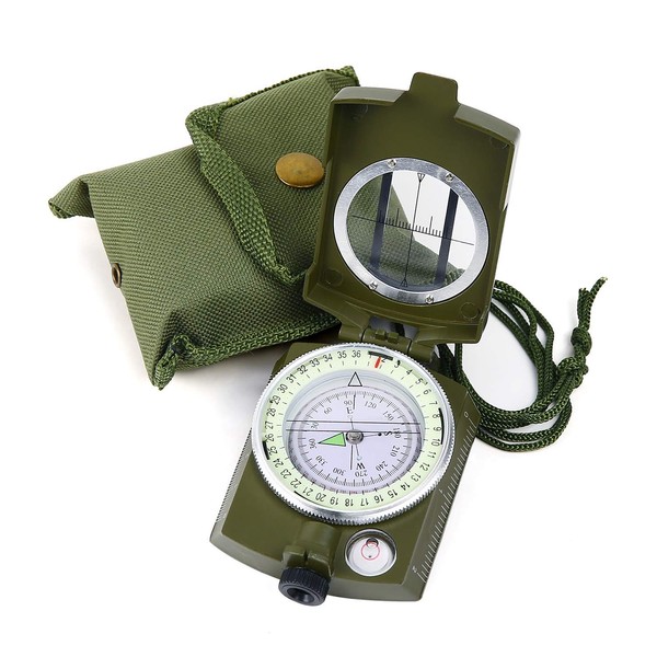 Sportneer Compass Hiking Compass Navigation, Waterproof Shockproof Military Compass For Hiking Climbing Biking Exploring Geology Outdoor Activities