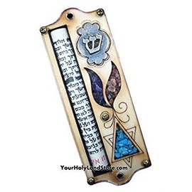 Estrella de David mezuzá con pergamino