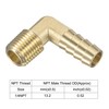 sourcing map Brass Hose Barb Fitting Elbow 3/8 Inch x