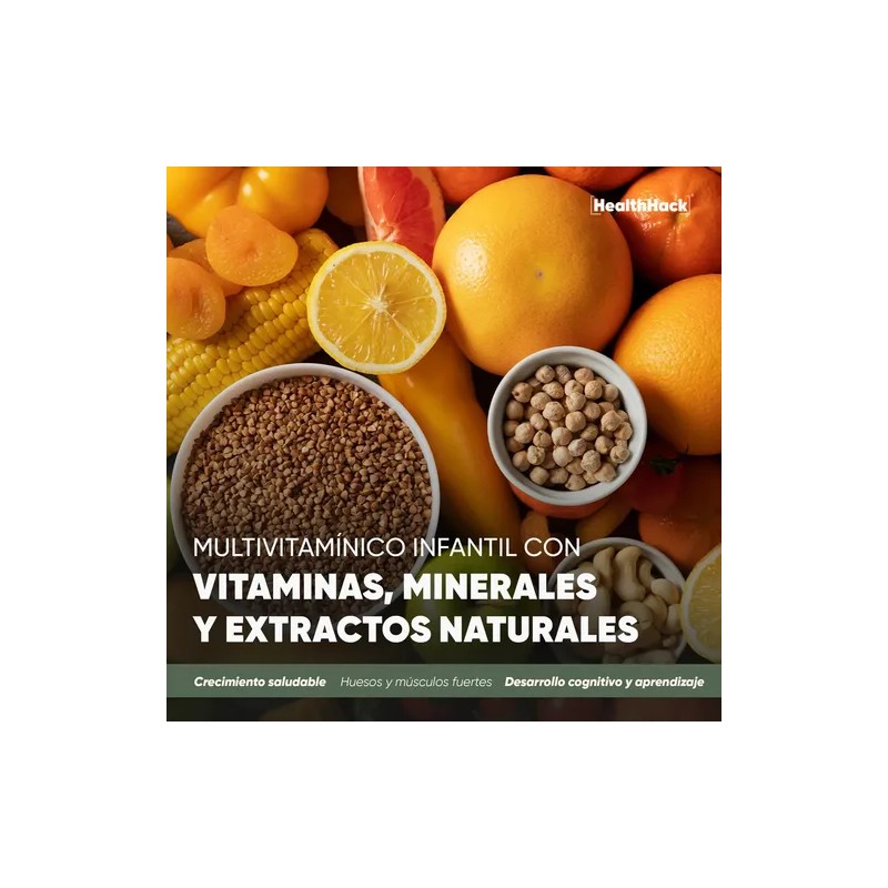 Multivitamínico Natural para Niños Sin Azúcares | Ñame, Eucommia, Raíz