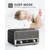Vintage Wood AM FM Clock Radio with Bluetooth, Digital Clock