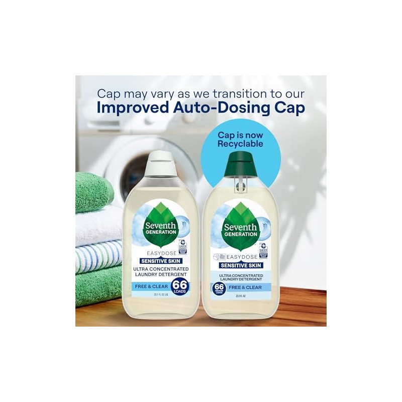 Seventh Generation Laundry Detergent, Ultra Concentrated EasyDose, Free & Clear,