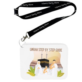 Umrah Dua Cards with Lanyard – Islamic Flash Card Book for Men, Women & Kids | Pocket Umrah Guide for Hajj, Ramadan, Eid | English Translation & Transliteration | 350gsm Card Set
