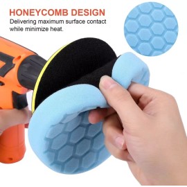 USA Free Shipping 5Pcs 7" Round Polishing Pad Kit Car Waxing Polish Foam Sponge with Buffer Polisher for Sandingmaterial: Premium Elastic Sponge, grit: /