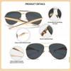 LASPOR Trendy Oversized Aviator Sunglasses for Women Men Metal Shades