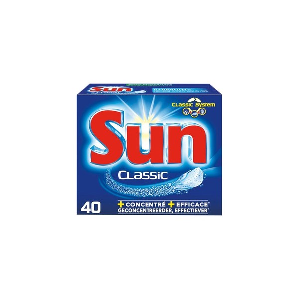 Sun Tablettes de lavage pour lave-vaisselle - La boîte de 40, 380g