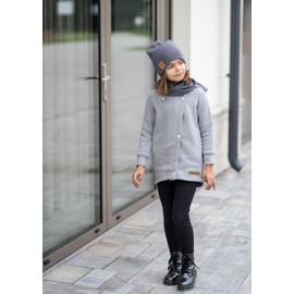 Bubalove Kids Hat + Chimney Set for Girls, Boys, Babies, Hat, Hand Stitched Headwear, DIY Scarf and Hat Set for Children, charcoal