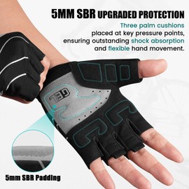 ATERCEL Bike Gloves Men Women Cycling Gloves with 5mm SBR Padded for Road Mountain Bike Riding Gloves Breathable Elastic Back Bicycle Gloves(Black,S)