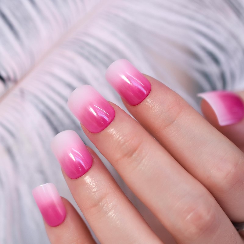 IKISKT Press On Nails - White French Tips | Rose