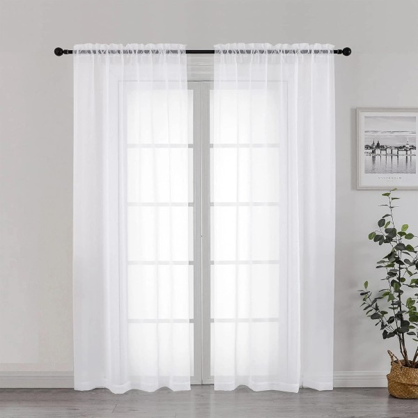 Does Not Apply Sheer Curtains 72 Inch Length 2 Panels,
