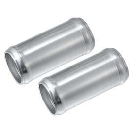 A ABSOPRO Car Adapter Joiner Pipe Universal 35mm 1.38" OD 76mm 2.99" Length Connector Tubing Adapter Aluminum Alloy Silver Tone (Set of 2)