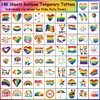 CHARLENT Temporary Rainbow Tattoo, 148 Individual Sheets - Pride Tattoos,