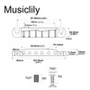 Musiclily Ultra 52mm (2-3/64 inch) String Spacing Full Solid Brass