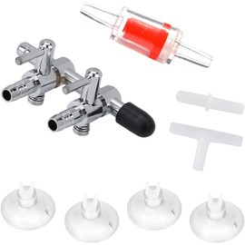ZOYUBS Air Tube 2-way Branch & Backflow Prevention Valve & Kiss Rubber & Air Tube Connector Pack of 8 Bubble Counter, Check Bubble, Suction Cup, Air Branch Tube, Air Tube, Branch Pipe, Air Pump,