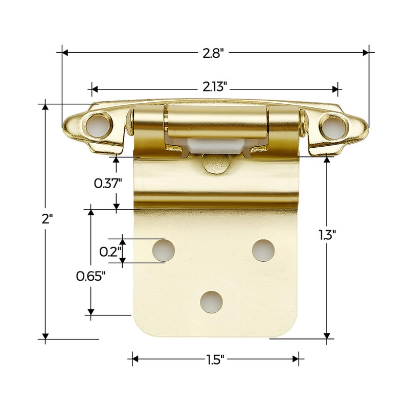 Ravinte 60 Packs (30 Pairs) 3/8" Inset Gold Cabinet Hinge,Self