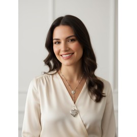 Barkley Design LDR Necklace – Live. Dare. Repeat. Collection | Stainless Steel Statement Necklace for Women & Men | Heart Necklace Chain with Locket Jewelry (Silver)