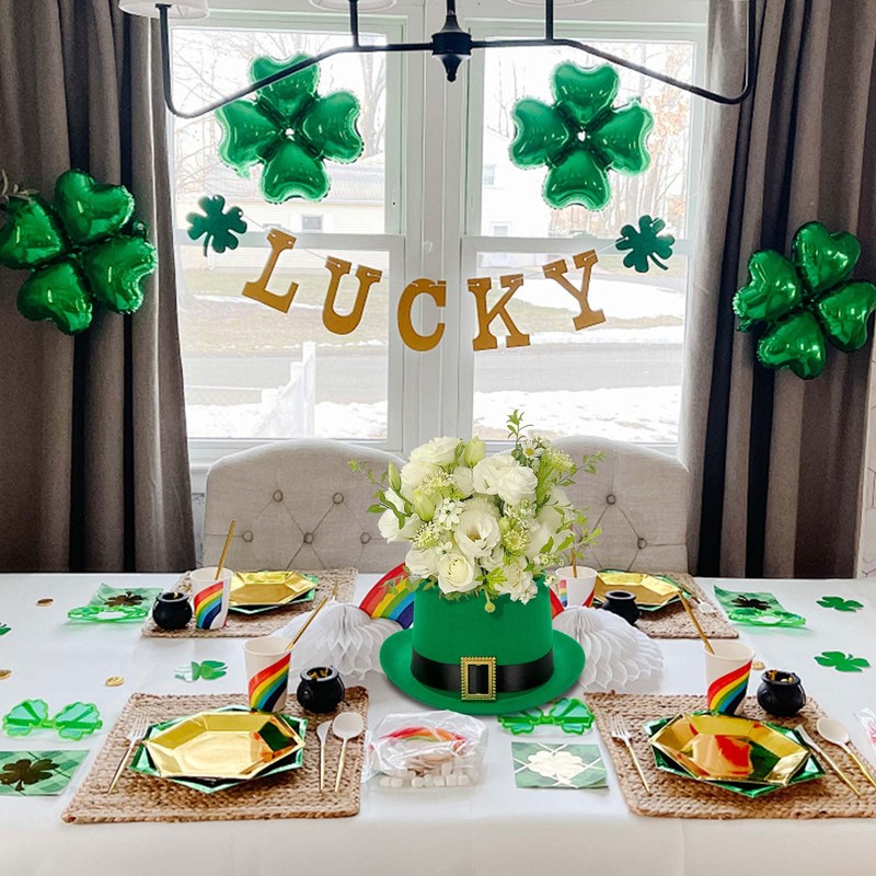Watayo 2 Pack St. Patrick's Day Hat Flower Pot Set,