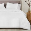 SSW HOMES Satin Stripe Single Duvet Cover Set White Premium