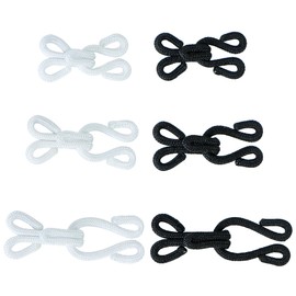 30 Pcs Sewing Hook and Eye Closure Fur Hooks and Eyes for Crafts Clothing Locks Bras Coats DIY Craft Projects Pet Clothing (White and Black)