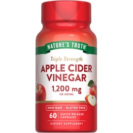 Nature's Truth Nature's Truth Apple Cider Vinegar Capsules | 1200mg | Quick Release Pills | Non-GMO & Gluten Free Supplement