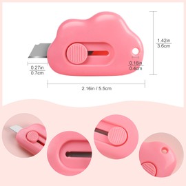 Cloud Box Cutter Retractable, 6Pcs Mini Utility Knife Letter Opener Envelope Slitter, Small Package Opener Paper Cutters with Keychain Hole for Office Home School Stationery DIY Crafts Rainbow Color