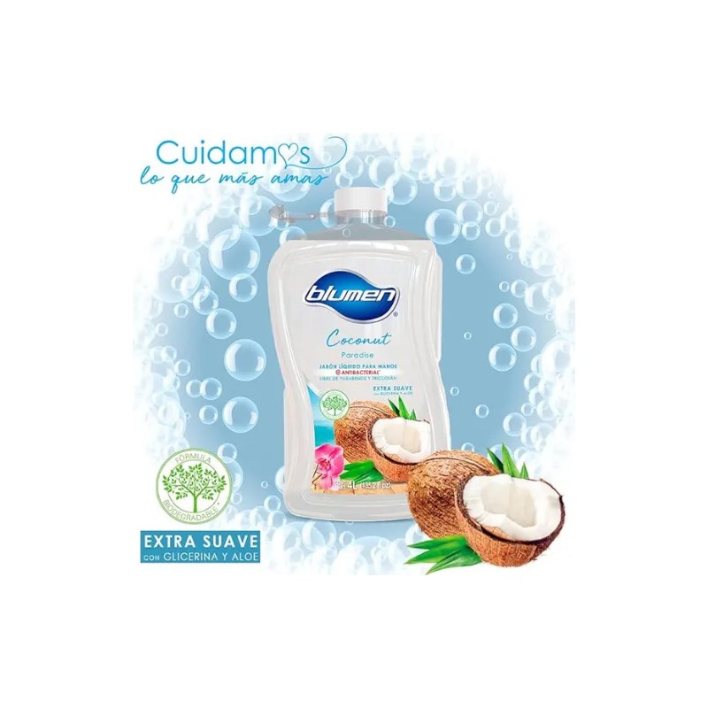 BLUMEN Jabón Líquido Para Manos Coconut Paradise 4 lt