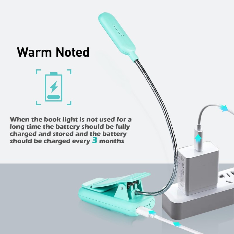 VAVOFO Rechargeable Book Light, Blue Light Blocking, Amber 1600K Clip