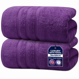 Towelogy 100% Cotton Bath Towels 70x120cm – Ultra Soft & Absorbent Towels for Bathroom | Spa & Hotel Quality | Premium Quick Dry Towel Set for Adults (2, Plum)