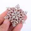 EleQueen Women's Clear Austrian Crystal Winter Snowflake Brooch Pin Silver-tone