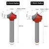 Saipor 4pcs 6mm Shank Point Cutting Roundover Router Bit Set