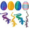 4PCS 3D Printed Dragon Eggs with Dragon Inside Articulated Crystal