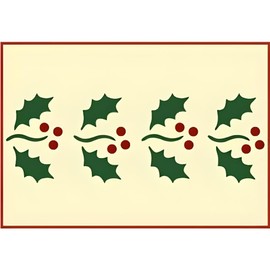 Holly Border Stencil - 6" x 2.1" Christmas Holiday DIY Art & Craft Reusable Sturdy Flexible Painting Template 10 mil Plastic Mylar Wall Floor Tile Craft Stencils - The Artful Stencil