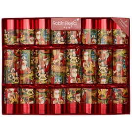 Robin Reed Handmade Festive Christmas Party Decorations - 8 x 10 inch - Santas Toyshop, Red