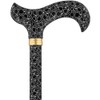 Midnight Rain Adjustable Designer Derby Walking Cane with Engraved Collar