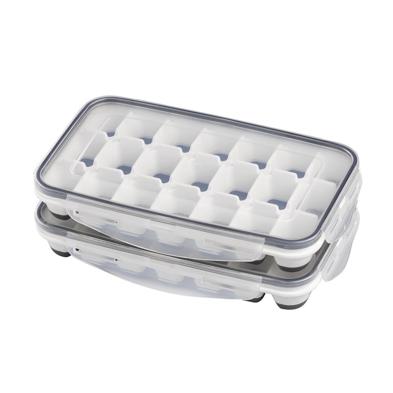 APS Set of 2 Ice Cube Trays with Transparent Lid