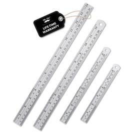 Mr. Pen Steel Rulers, 6, 8, 12, 14 inch Metal Rulers, Pack of 4