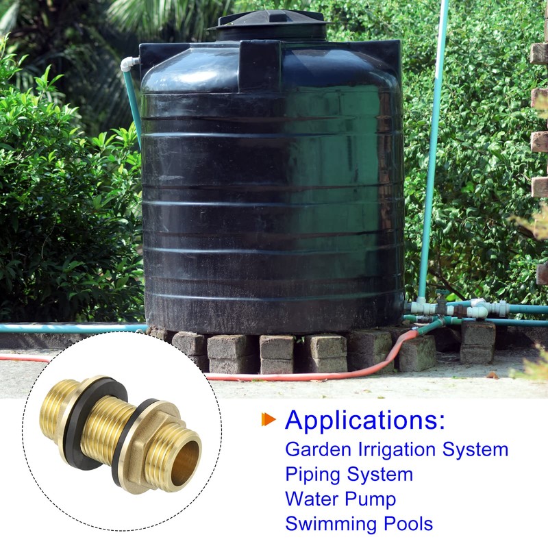 M METERXITY Bulkhead Fitting - Water Tank Connector, Brass Threaded