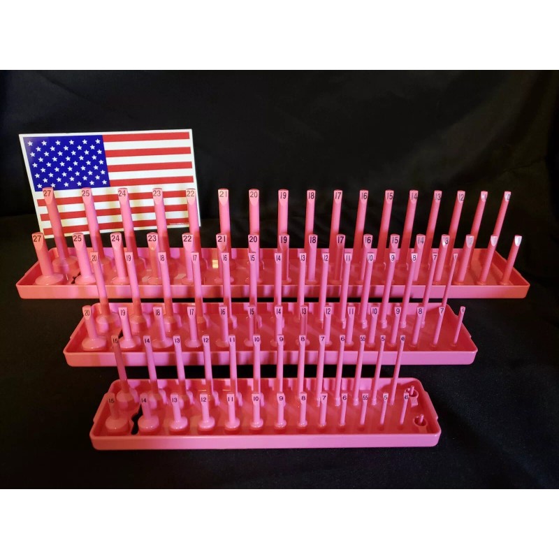 Hansen 6 Pc Socket Tray Metric SAE Tool Rack Holders