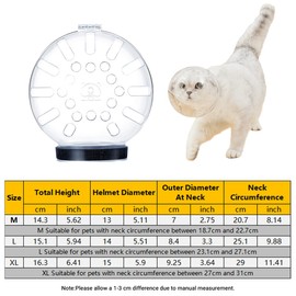 Cat Space Hood Anti-Bite Breathable Headgear Elizabeth Collar for Pets - Clear Protective Helmet for Cats and Small Dogs, Lightweight and Comfortable, Multiple