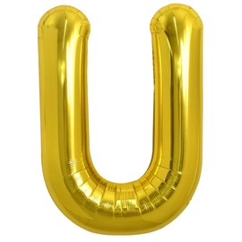 TONIFUL 40 Inch Large Gold U Letter Balloons Jumbo Helium Balloons, Foil Mylar Big Alphabet Balloons for Birthday Party Anniversary Valentine's Day Accessories Decorations