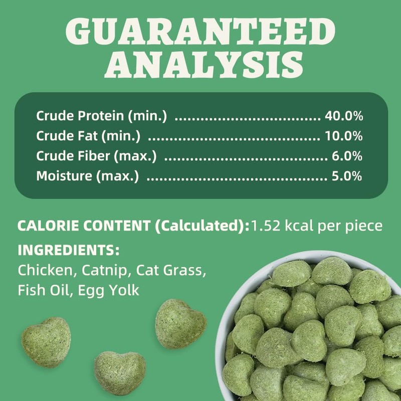 Wellix Freeze-Dried Catnip Treats with Chicken, Cat Grass & Catnip,