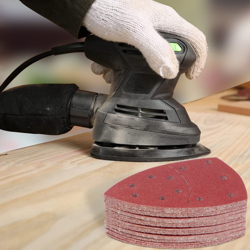 KONGMING 50 Pcs Mouse Sanding Pads 240 Grit 11 Hole