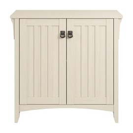 Bush Furniture Salinas Small Storage Cabinet with Doors and Shelves in Antique White, 2 Door Accent Chest for Home Office, Living Room, Entryway