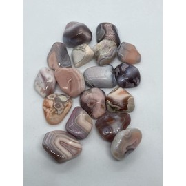 Pink Banded Agate Small Crystal Tumbled Stones - 5 PC