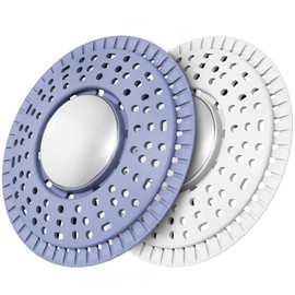 Nipoko Shower Drain Hair Catcher, Upgraded 2Pack Premium Silicone Drain Protector & Shower Drain Cover for Regular Floor Drains of Shower Room, Bathroom, 304 Stainless Steel, Blue White