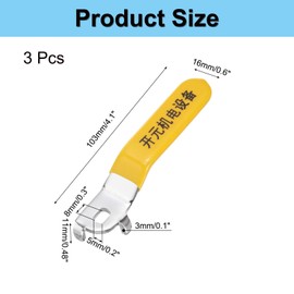 PATIKIL Lever Handle for Ball Valve, 3pcs Metal Valve Handle Total Length 103mm with Hole Size 8x5x3mm for Outdoor Faucet Replacement Repair Hose Bib Yellow