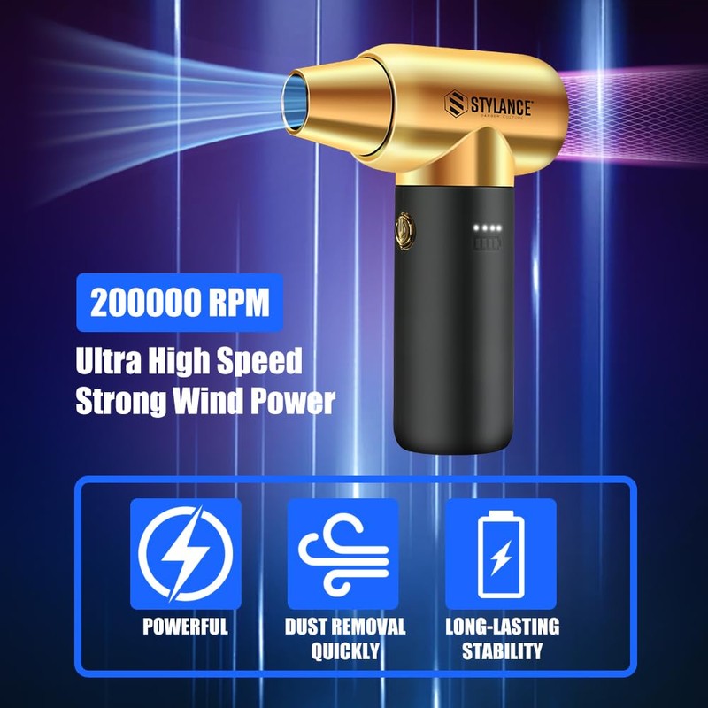STYLANCE Compressed Air Duster,110000RPM Electric Air Duster, Mini Blower Jet