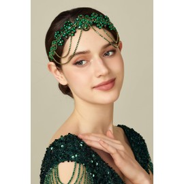 BABEYOND 1920s Flapper Headpiece Roaring 20s Headband Great Gatsby Headband Chain for Women Vintage Hair Accessory